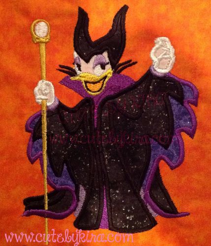 Ms. Duck in Costume Applique Embroidery Design