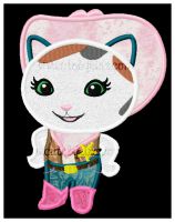 Sheriff Cat Applique Embroidery Design