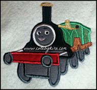 Green Train Girl Applique Design