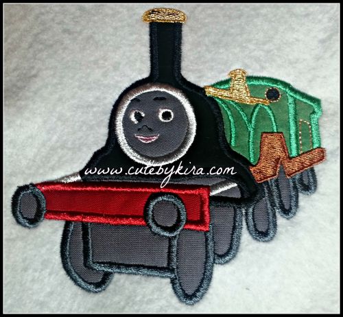 Green Train Girl Applique Design
