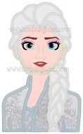 Frozen 2 Elsa Blue Bust Embroidery Design