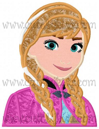 Cold Princess Bust 2 Applique Embroidery Design