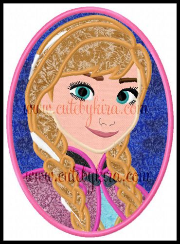Cold Princess Cameo Applique Embroidery Design