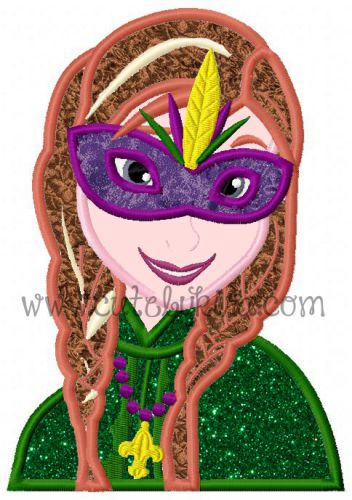 Cold Princess Mardi Gras Applique Embroidery Design
