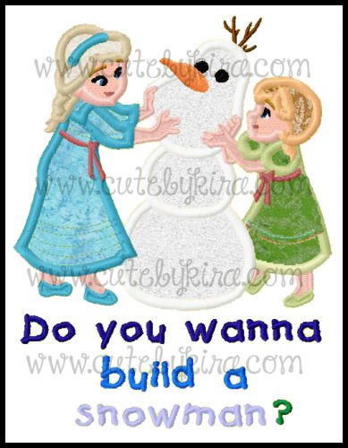Cold Building Snowman(3 versions) Applique Embroidery Design