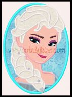 Cold Queen Cameo Applique Embroidery Design