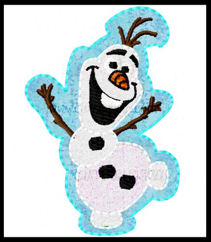 Cold Snowman Summer Felt Applique Embroidery Design