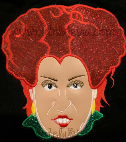 Hocus Pocus Winifred Sanderson Applique Embroidery Design