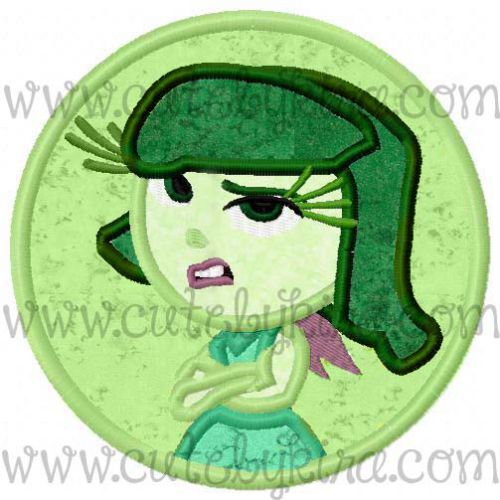 Green Emotion Girl Applique Embroidery Design