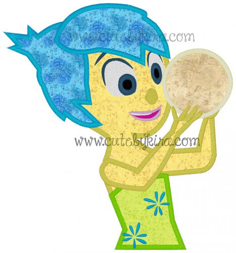 Joyful Girl Emotion Embroidery Design