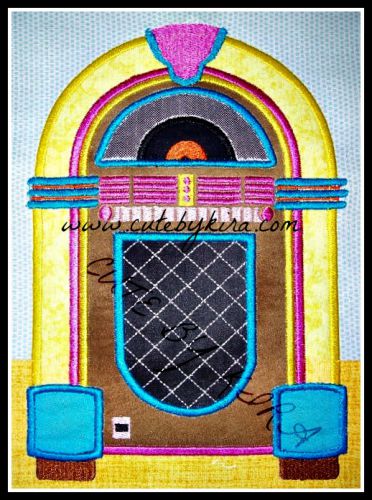 Jukebox Applique Embroidery Design