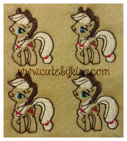Apple Pony Feltie Embroidery Design