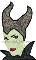 Sleeping Evil Queen Applique Embroidery Design