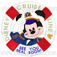 Captain Mouse Life Saver Applique Embroidery Design