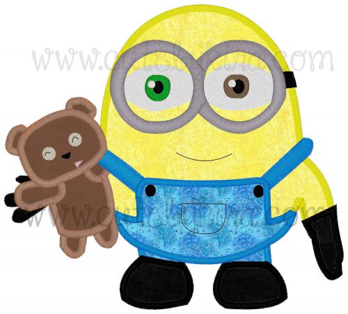 Evil Helper with Bear Applique Embroidery Design