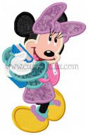 Miss Mouse School Applique Embroidery Design