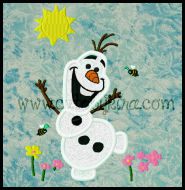 Cold Snow Man Summer(2 versions) Applique Embroidery Design