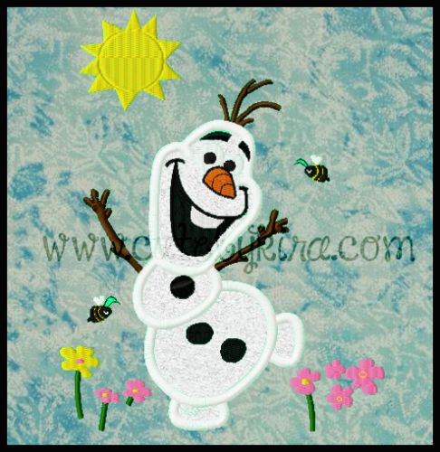 Cold Snow Man Summer(2 versions) Applique Embroidery Design