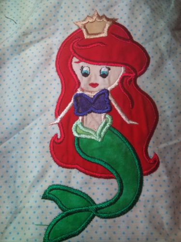 Petite Princess Mermaidgirl Applique Embroidery Design