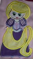 Petite Princess Rapunzel Applique Embroidery Design