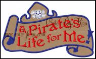 Pirates Life Applique Embroidery Design