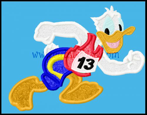 Run Duck Applique Embroidery Design