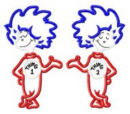 Thing One and Thing Two Applique Embroidery Design