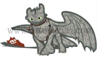 Training Dragon Applique Embroidery Design
