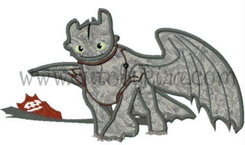 Training Dragon Applique Embroidery Design
