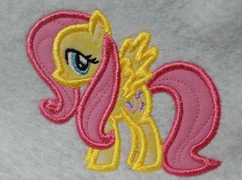 Flutter Pony Applique Embroidery Design