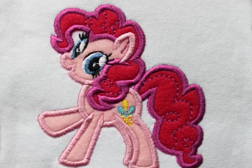 Pink Pony Applique Embroidery Design