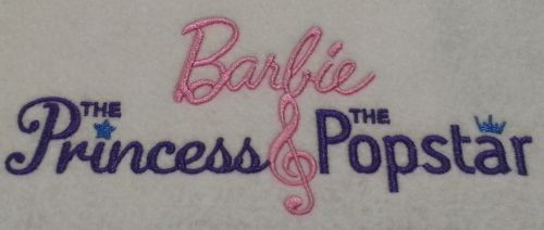 Princess and the Popstar Embroidery Design