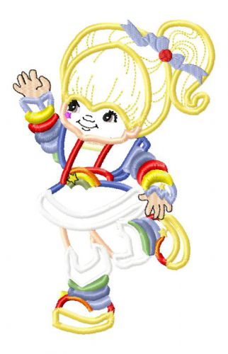 Rainbow Girl Applique Embroidery Design