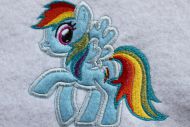Rainbow Pony Applique Embroidery Design