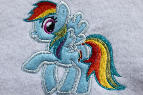 Rainbow Pony Applique Embroidery Design