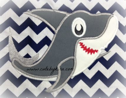 Shark Applique Embroidery Design