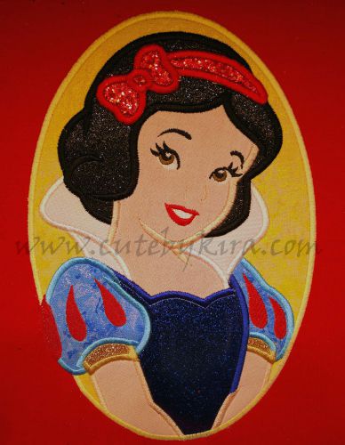 Snowy Princess Modern Cameo Applique Embroidery Design